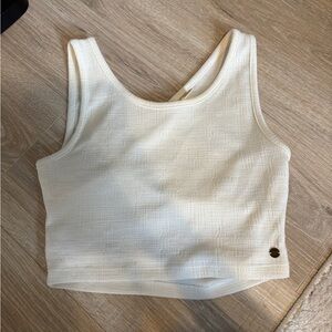 Women's white Crop Top with criss cross back
